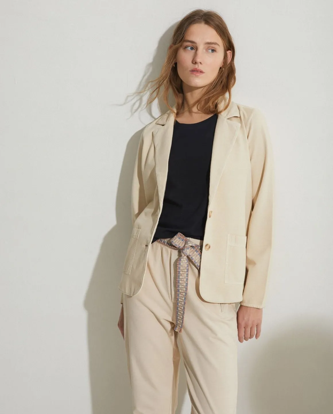 YERSE Jackets And Blazers^100% Cotton Sport Coat Beige