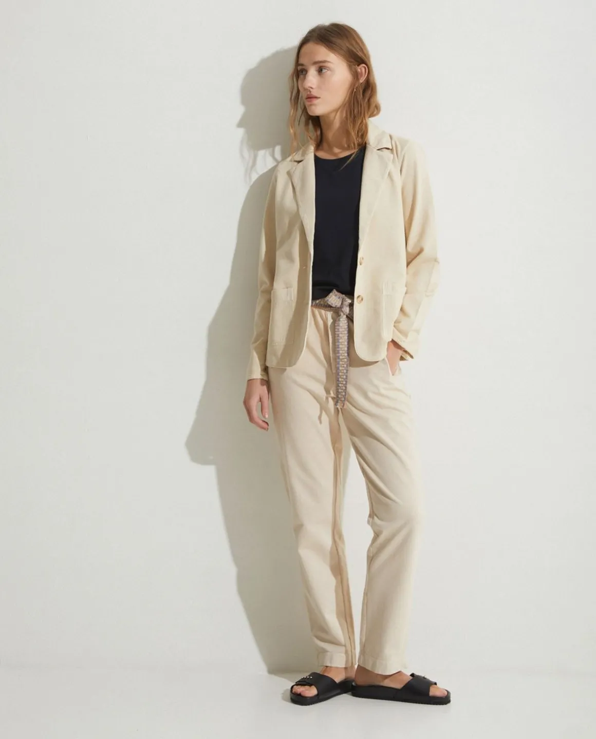 YERSE Jackets And Blazers^100% Cotton Sport Coat Beige