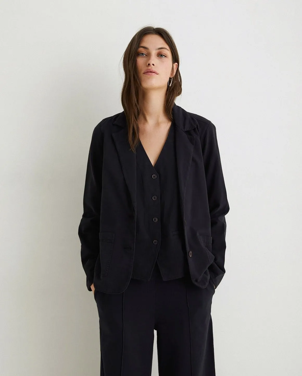 YERSE Jackets And Blazers^100% Cotton Sport Coat Black