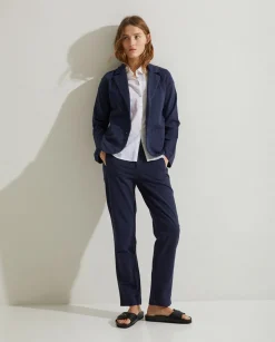YERSE Jackets And Blazers^100% Cotton Sport Coat Navy
