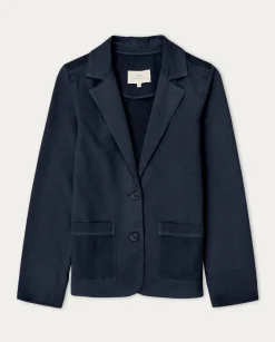 YERSE Jackets And Blazers^100% Cotton Sport Coat Navy