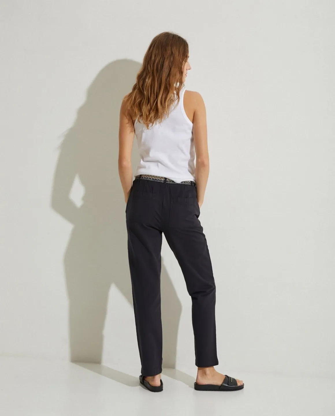 YERSE Trousers And Jeans^100% Cotton Trousers Black