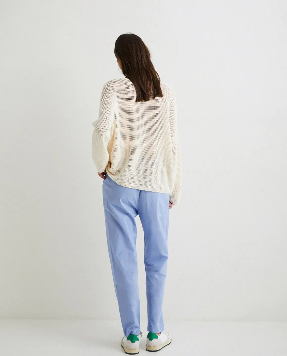 YERSE Trousers And Jeans^100% Cotton Trousers Blue