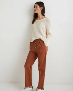 YERSE Trousers And Jeans^100% Cotton Trousers Chocolate
