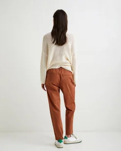 YERSE Trousers And Jeans^100% Cotton Trousers Chocolate
