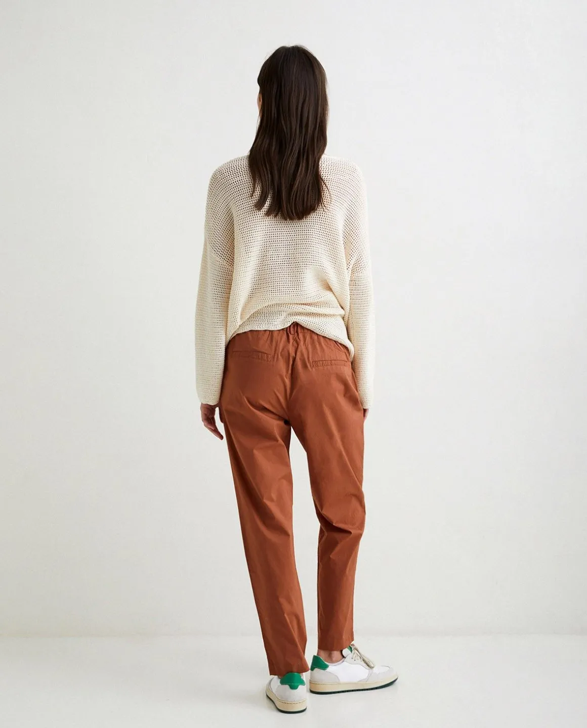 YERSE Trousers And Jeans^100% Cotton Trousers Chocolate