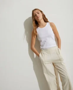 YERSE Trousers And Jeans^100% Cotton Trousers Natural