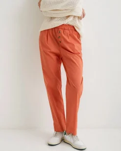 YERSE Trousers And Jeans^100% Cotton Trousers Orange