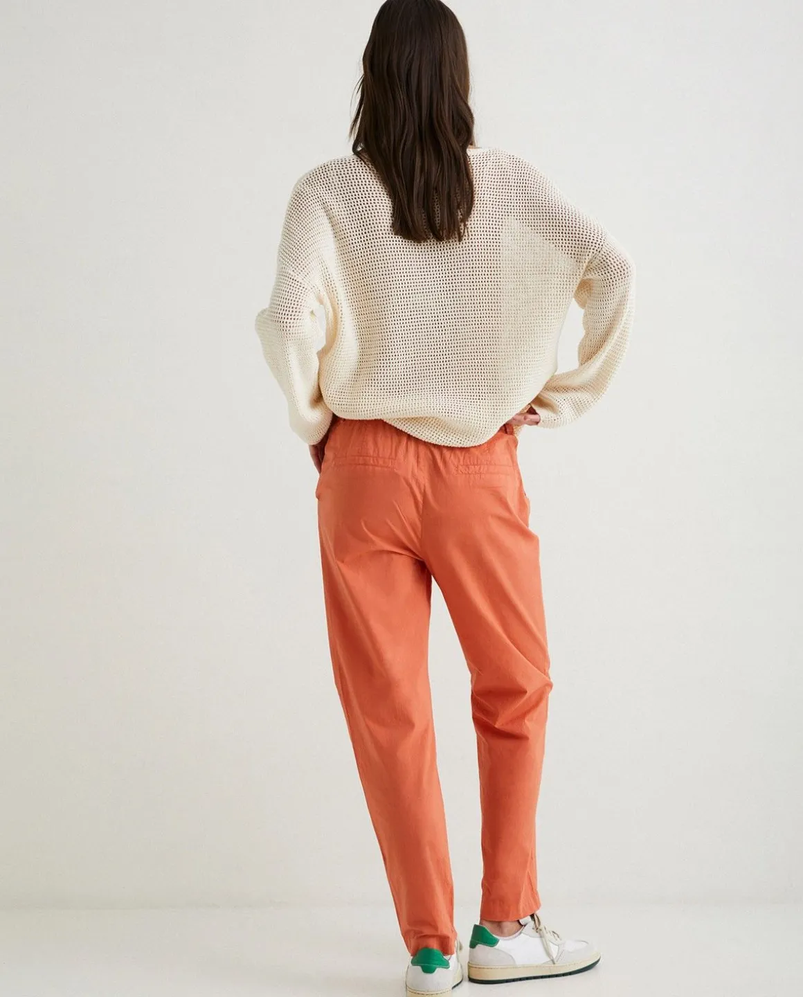 YERSE Trousers And Jeans^100% Cotton Trousers Orange
