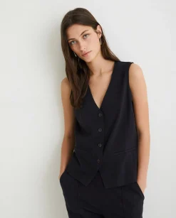 YERSE Shirts And Blouses^100% Cotton Vest Black
