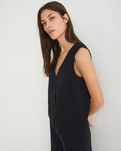 YERSE Shirts And Blouses^100% Cotton Vest Black