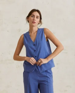 YERSE T- Shirts And Tops^100% Cotton Vest Blue