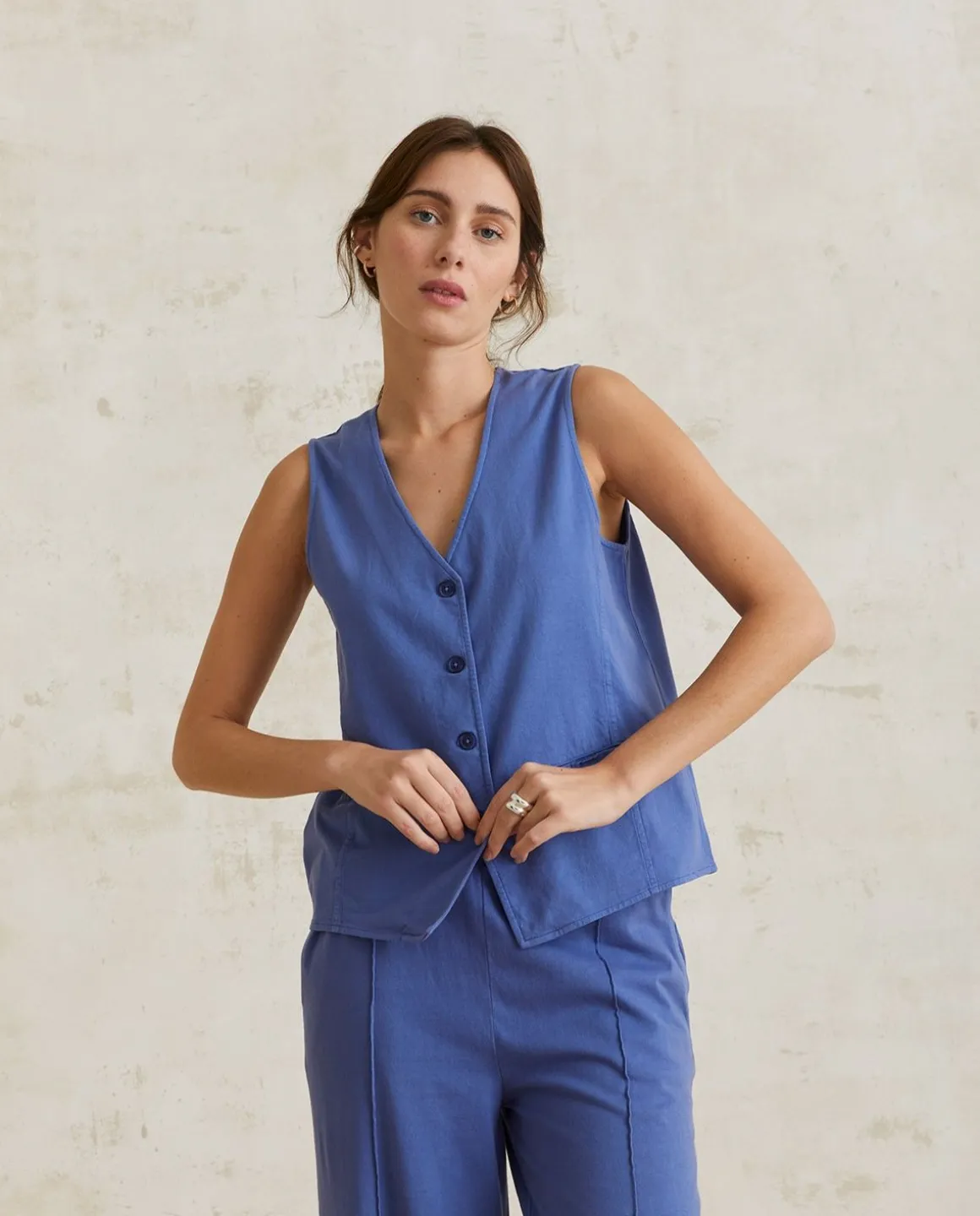 YERSE T- Shirts And Tops^100% Cotton Vest Blue