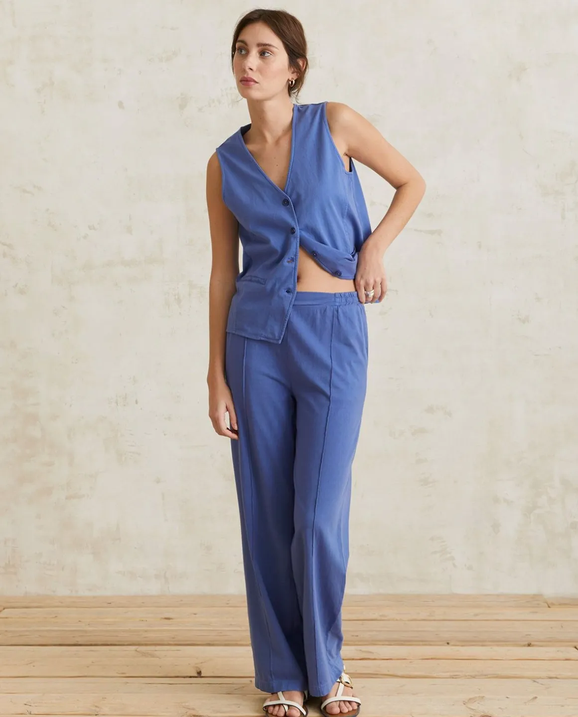 YERSE T- Shirts And Tops^100% Cotton Vest Blue