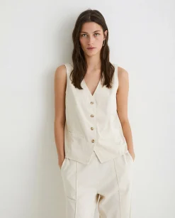 YERSE Shirts And Blouses^100% Cotton Vest Natural