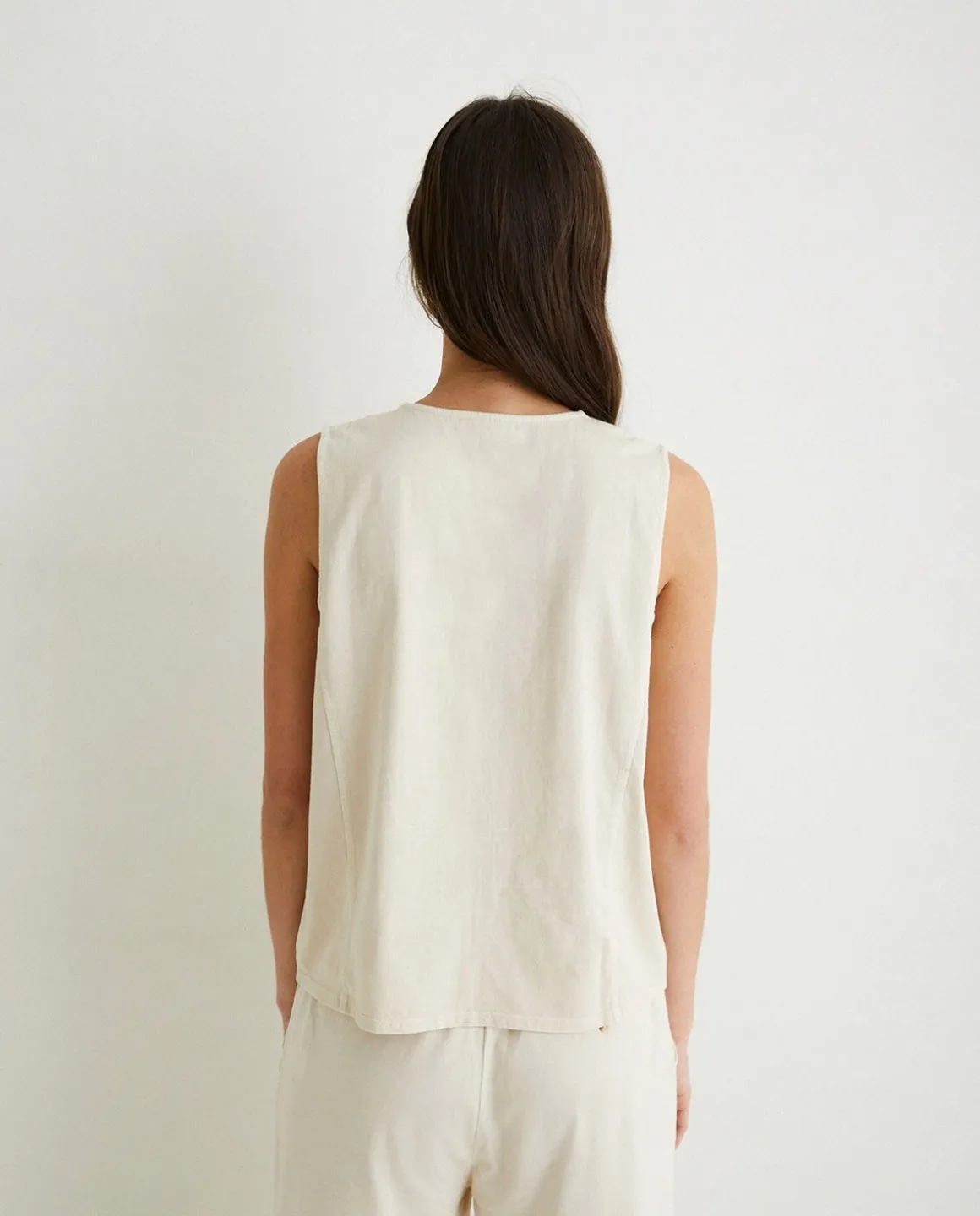 YERSE Shirts And Blouses^100% Cotton Vest Natural