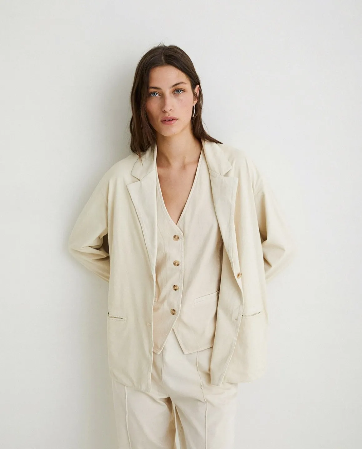 YERSE Shirts And Blouses^100% Cotton Vest Natural