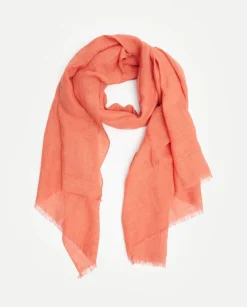 YERSE Scarves^100% Linen Foulard Orange