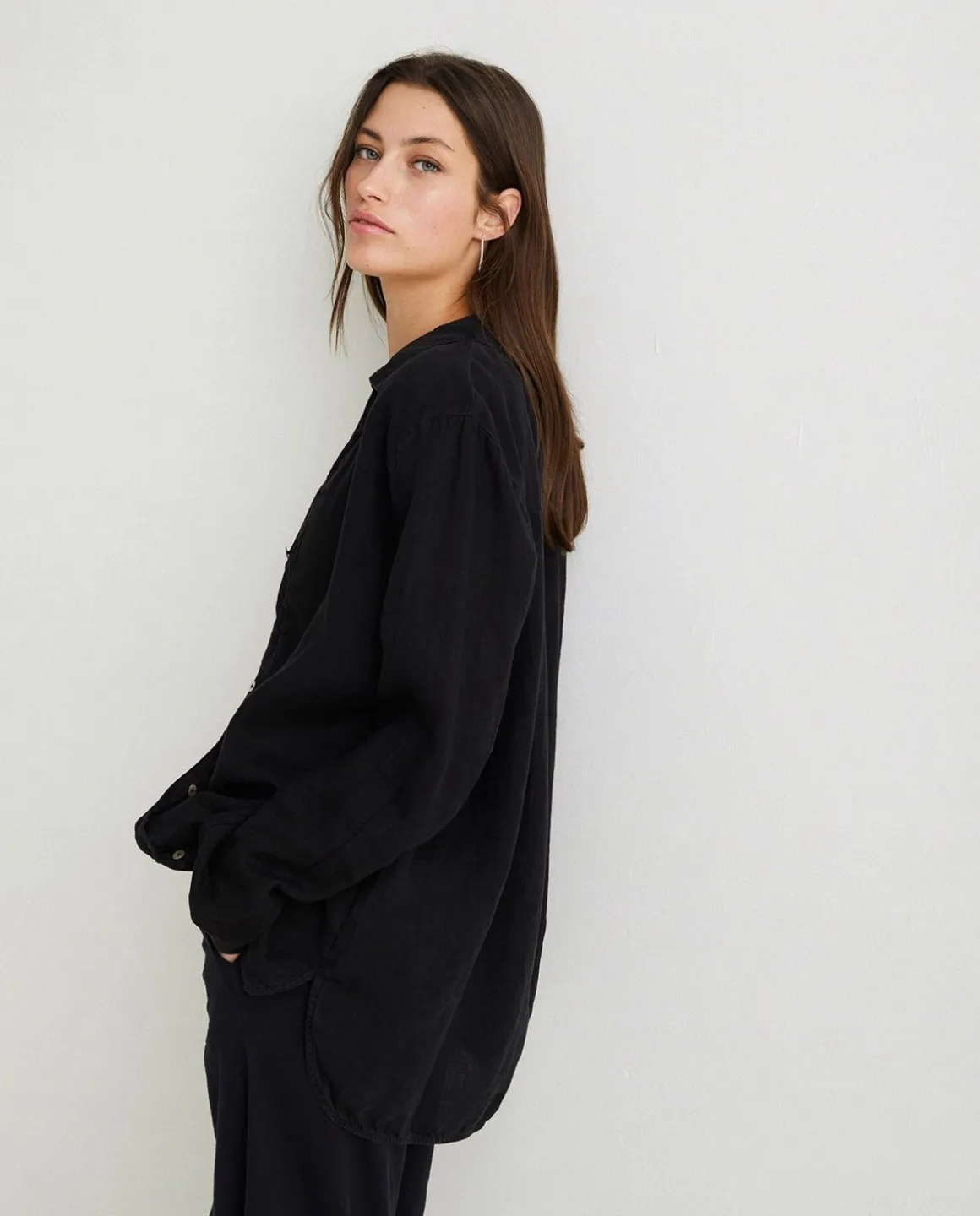 YERSE Shirts And Blouses^100% Linen Shirt Black