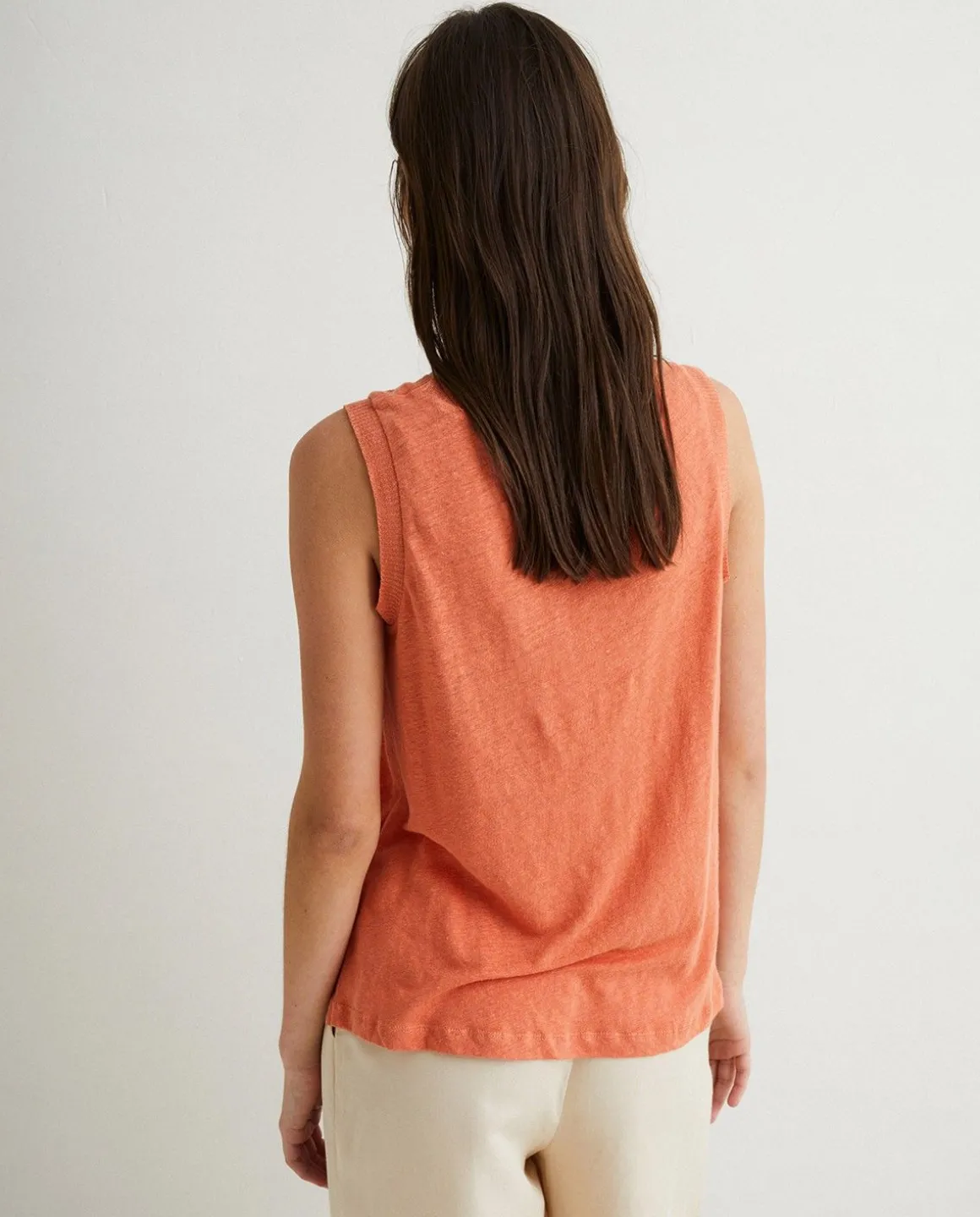 YERSE T- Shirts And Tops^100% Linen Top Orange