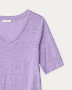YERSE T- Shirts And Tops^100% Linen T-Shirt Purple