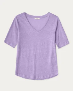 YERSE T- Shirts And Tops^100% Linen T-Shirt Purple