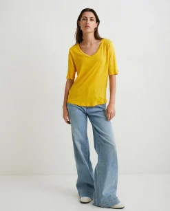 YERSE T- Shirts And Tops^100% Linen T-Shirt Yellow