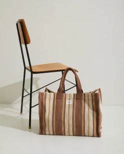 YERSE Bags^Bolso Shopper Rayas Dark Beige