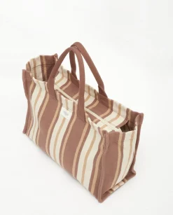YERSE Bags^Bolso Shopper Rayas Dark Beige