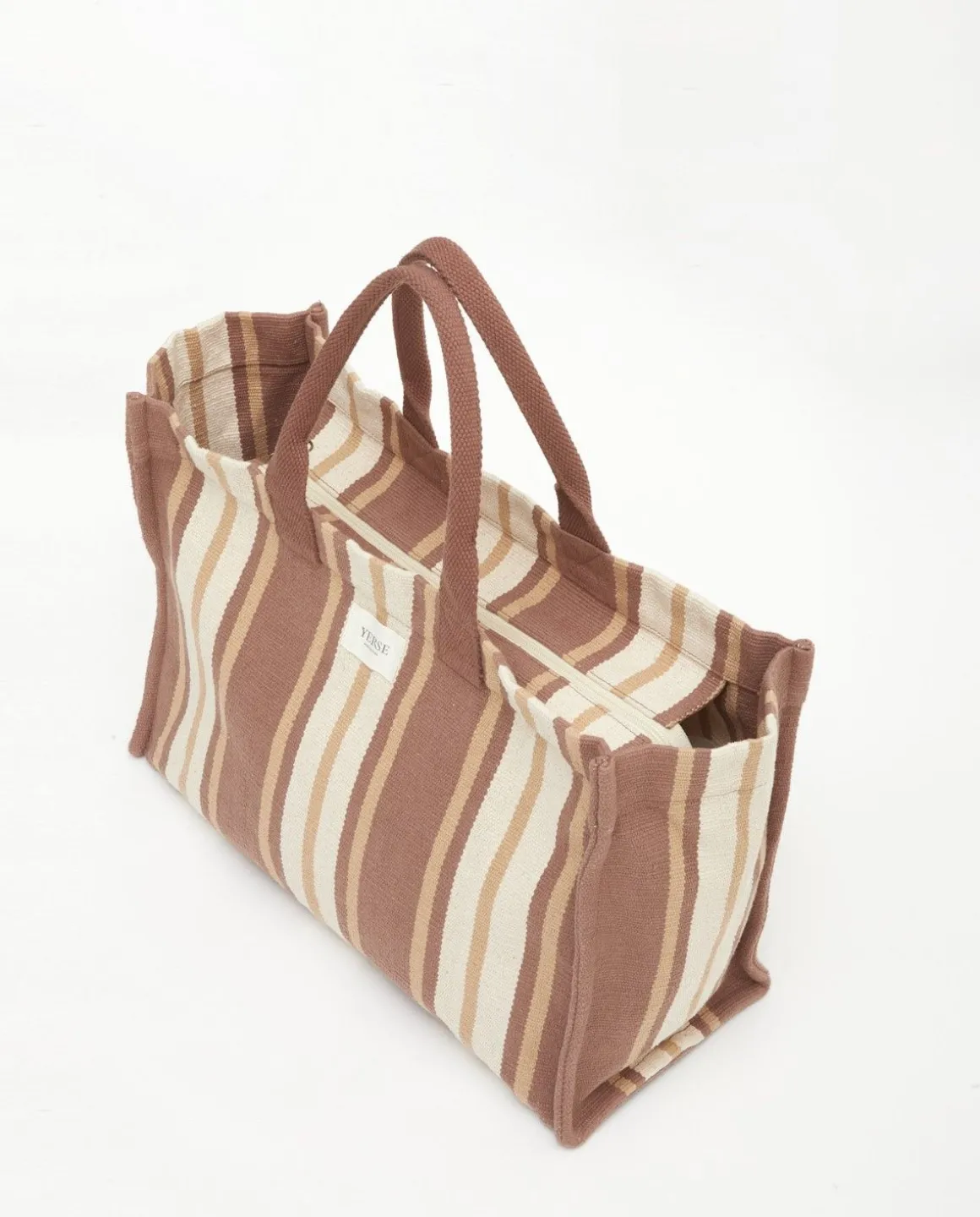 YERSE Bags^Bolso Shopper Rayas Dark Beige