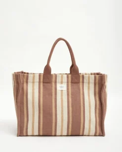 YERSE Bags^Bolso Shopper Rayas Dark Beige