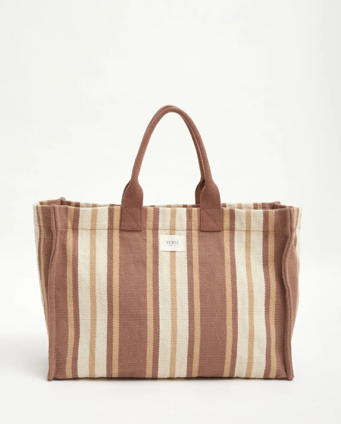 YERSE Bags^Bolso Shopper Rayas Dark Beige