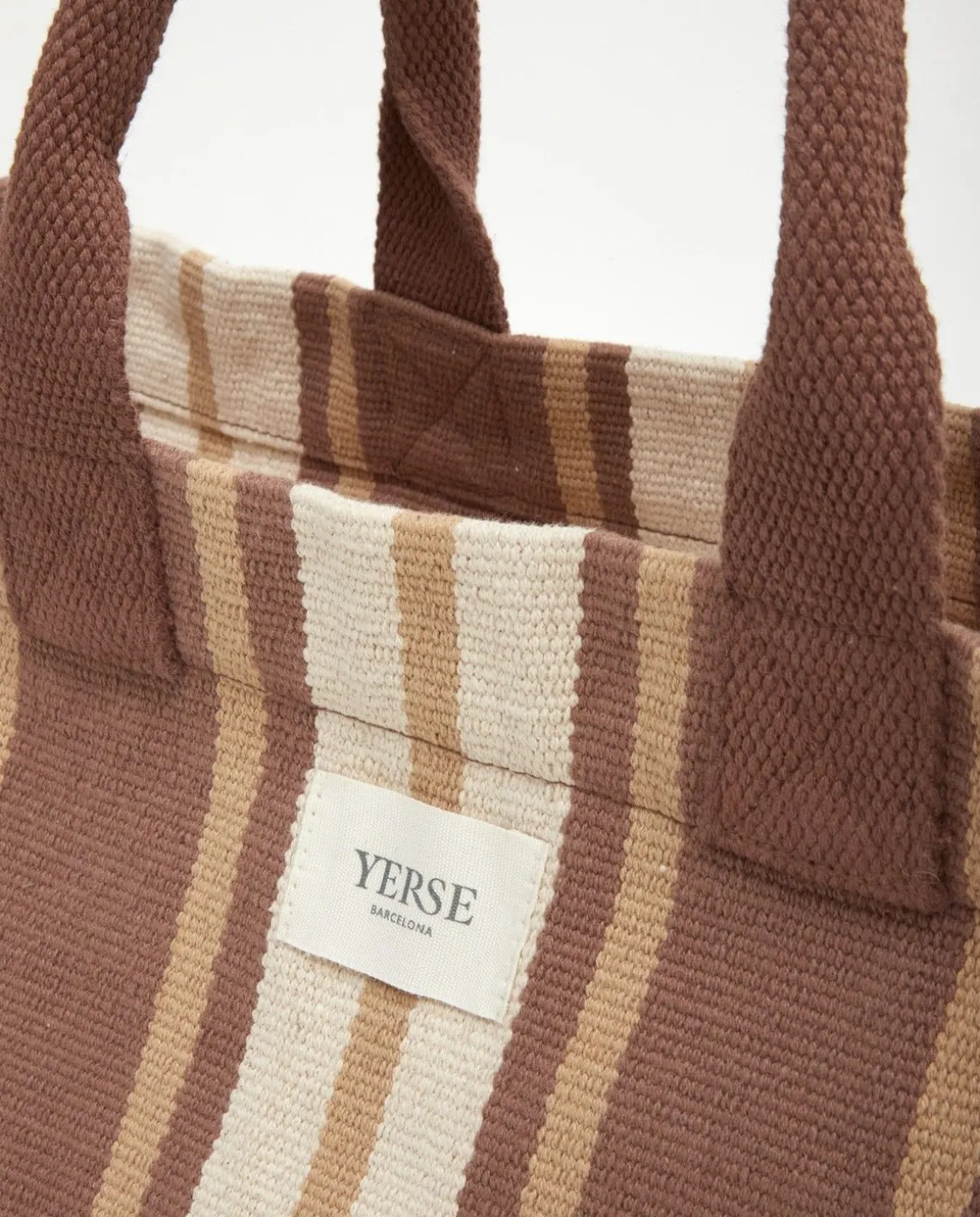 YERSE Bags^Bolso Shopper Rayas Dark Beige