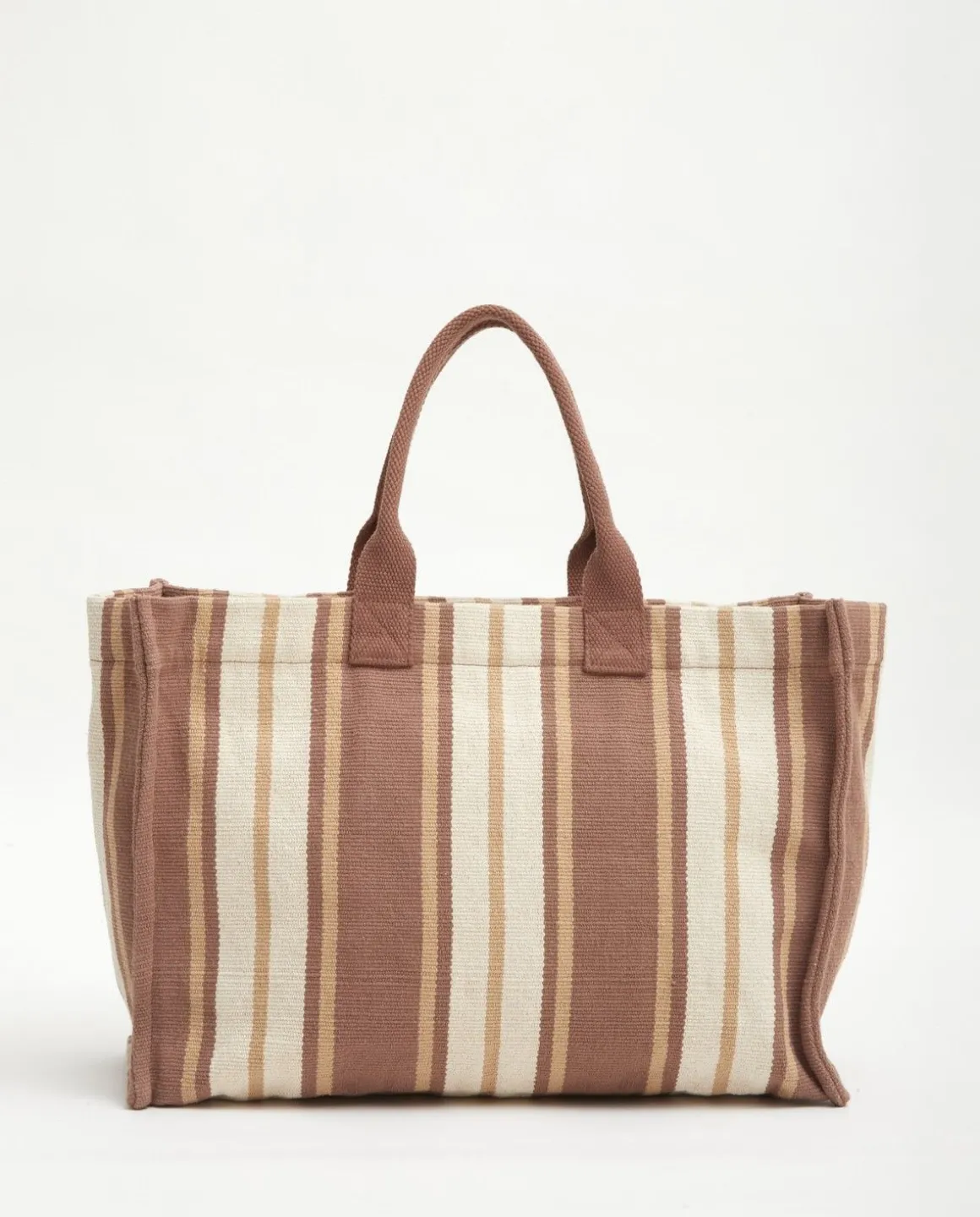 YERSE Bags^Bolso Shopper Rayas Dark Beige