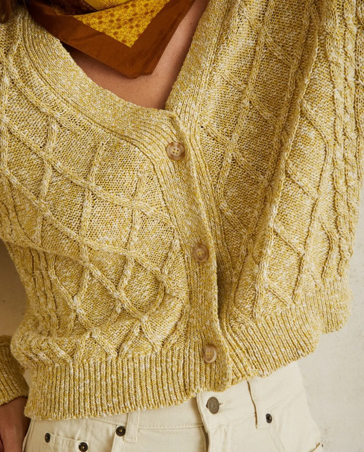YERSE Sweaters & Cardigans^Braided Cardigan Yellow
