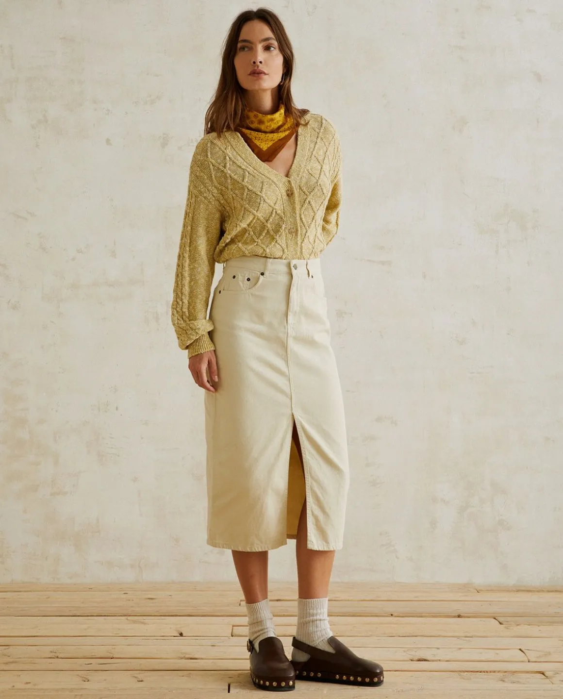 YERSE Sweaters & Cardigans^Braided Cardigan Yellow