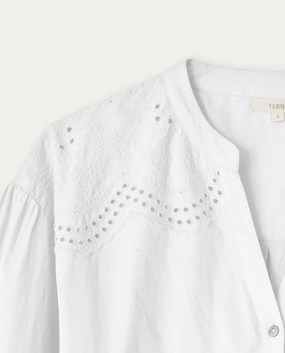 YERSE Shirts And Blouses^Cotton Blouse Embroidery White