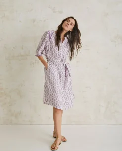 YERSE Dresses And Jumpsuits^Cotton Dress Embroidery Purple