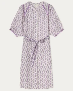 YERSE Dresses And Jumpsuits^Cotton Dress Embroidery Purple