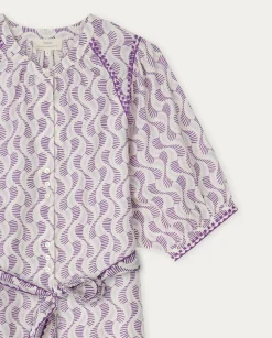 YERSE Dresses And Jumpsuits^Cotton Dress Embroidery Purple