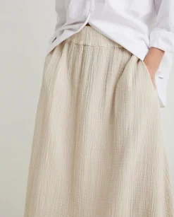YERSE Skirts^Cotton Long Skirt Beige
