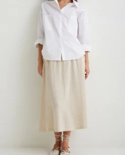 YERSE Skirts^Cotton Long Skirt Beige