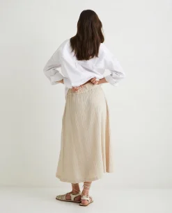 YERSE Skirts^Cotton Long Skirt Beige