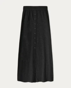 YERSE Skirts^Cotton Midi Skirt Black