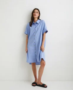 YERSE Dresses And Jumpsuits^Cotton Shirt Dress Blue