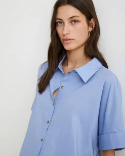 YERSE Dresses And Jumpsuits^Cotton Shirt Dress Blue