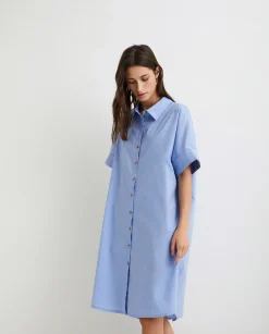 YERSE Dresses And Jumpsuits^Cotton Shirt Dress Blue