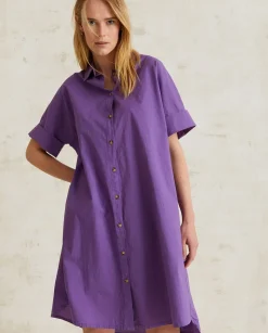 YERSE Dresses And Jumpsuits^Cotton Shirt Dress Purple