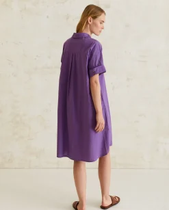 YERSE Dresses And Jumpsuits^Cotton Shirt Dress Purple