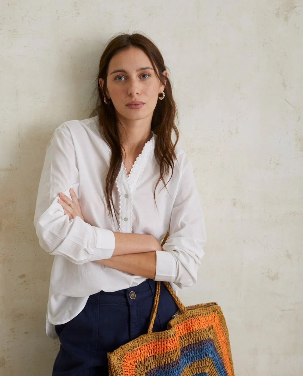 YERSE Shirts And Blouses^Cotton Shirt Embroidery White